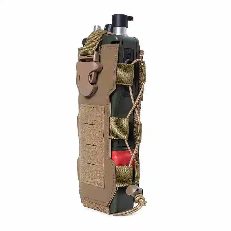 AQzxdc Outdoor Molle Radio Pouch Holder & Molle Adjustable Water Bottle Holder 40 oz, Tactical Bottle Pouch for Backpack Belt