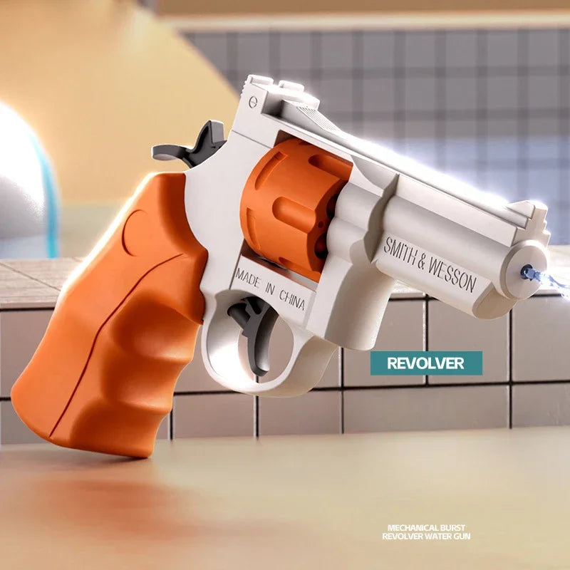 Mechanical Continuous Firing Water Gun Manual Small ZP5 Revolver Pistol Summer Outdoor Beach Poor Toy Mini Water Gun for Kids