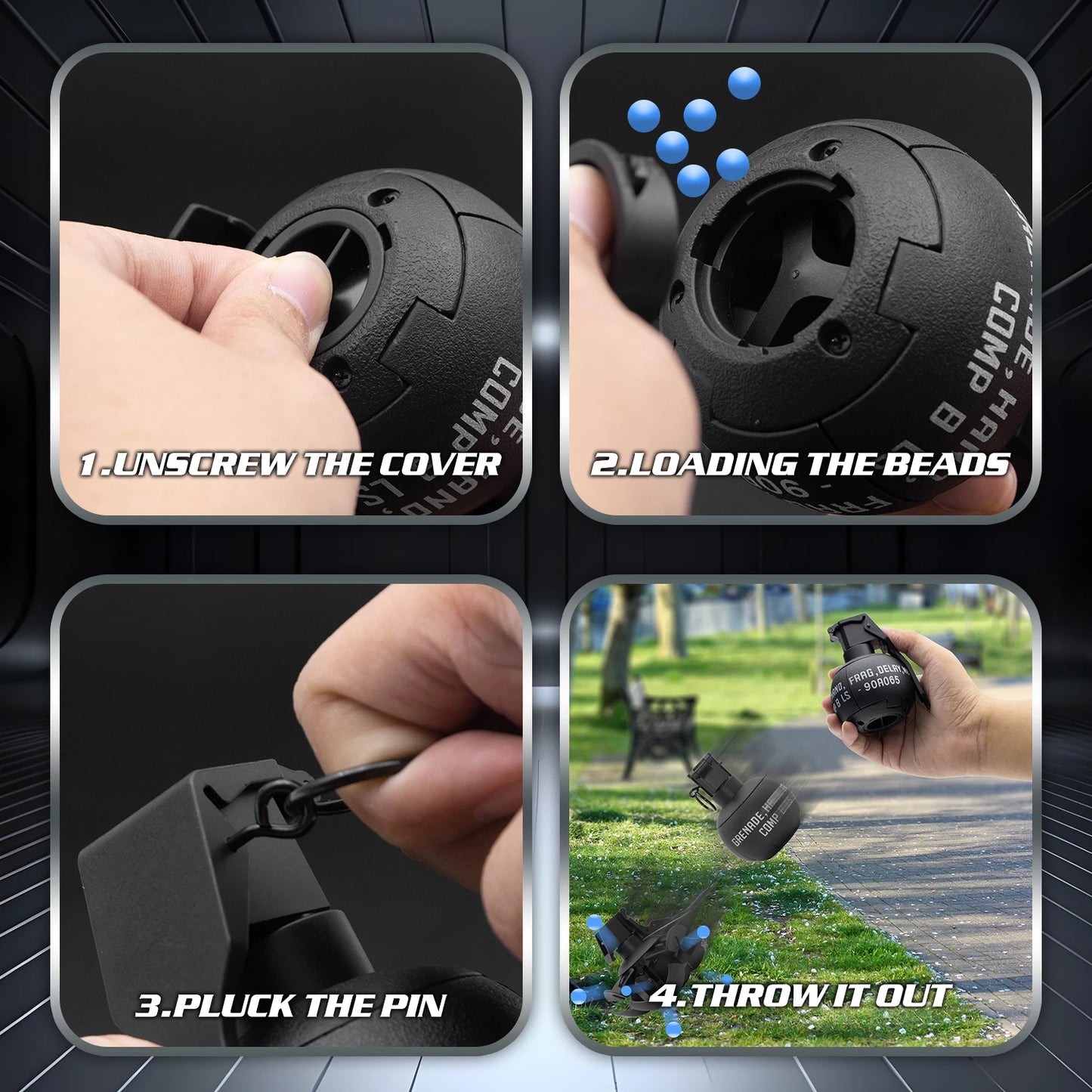 Exclusive Tactical Grenade Model Set, M67 Grenade Model, Explosive Mine, Grenade, Bouncing Smoke Grenade, Tactical Grenade Model