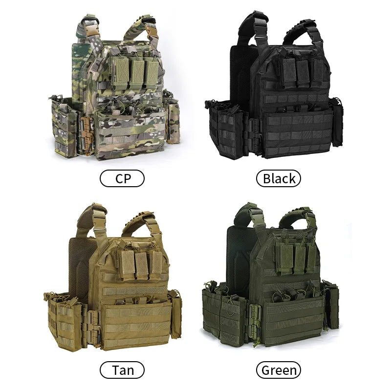 Airsoft Quick Release Camouflage Chaleco Tactical 1000D Outdoor Shooting Combat Tactical Armor Vest for Outdoor Paintball Game