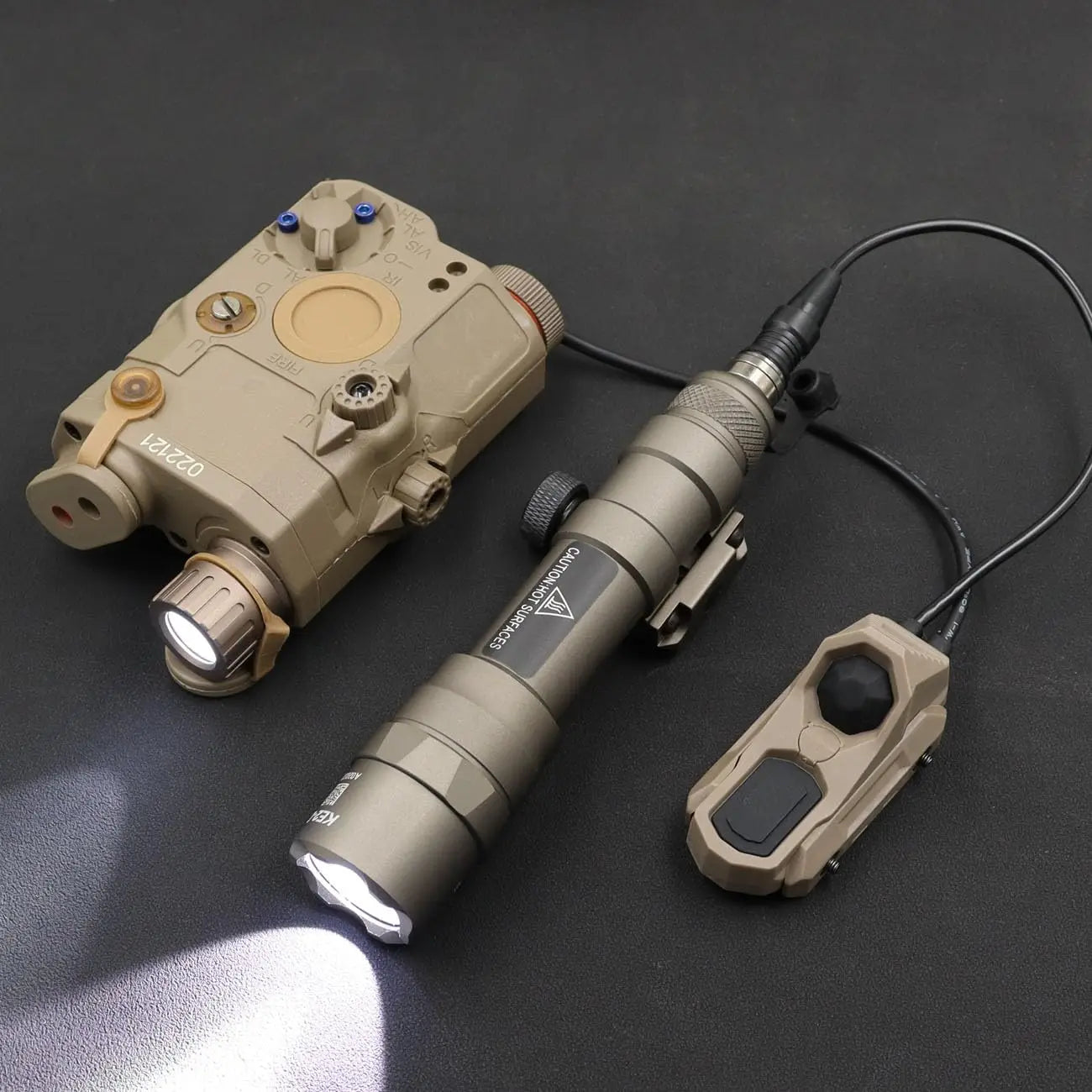 Tactical Dual Remote Pressure Switch Compatible with 3.5mm Plug PEQ-15 & DBAL & SF M300/340/M600/640DF Weapon Lights and Lasers