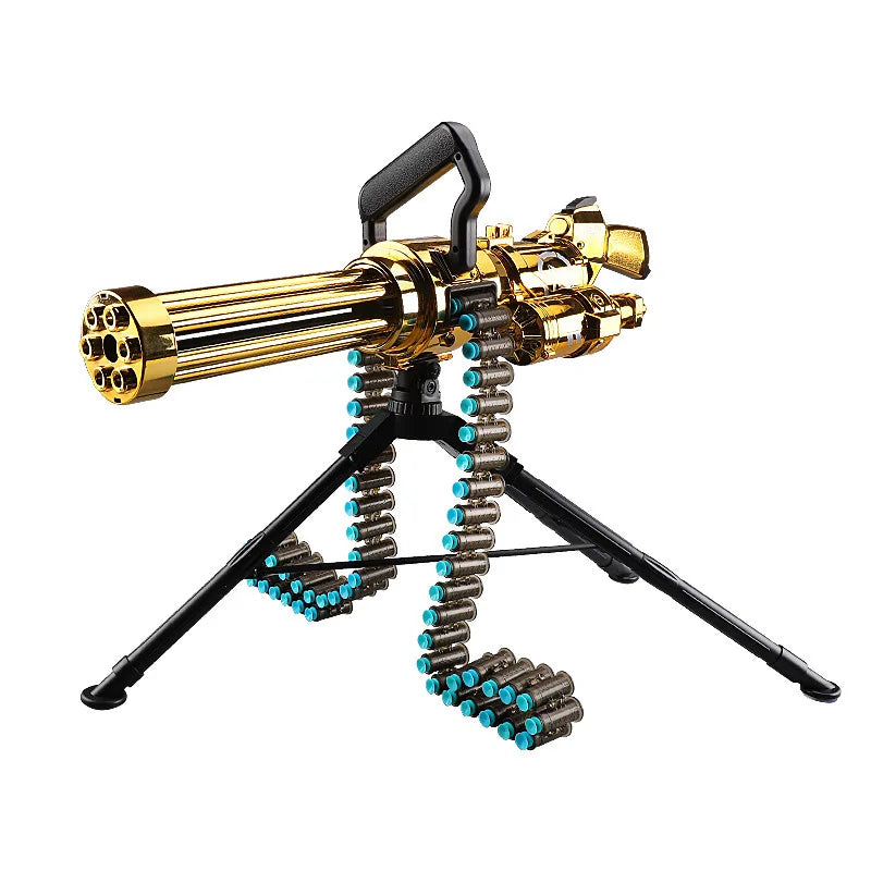 Children's gold Gatling electric soft bullet gun boy shell throwing toy gun hand self-contained machine gun