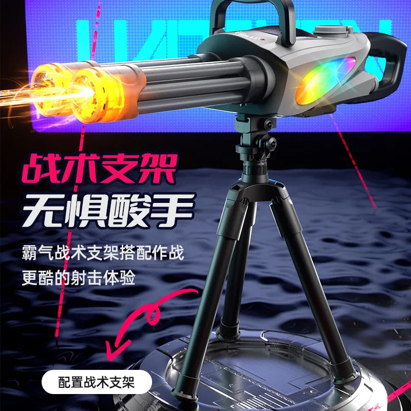 Double-tube electric high-pressure firing Gatling water gun, large-capacity, long-range, lit boy fights in water fight
