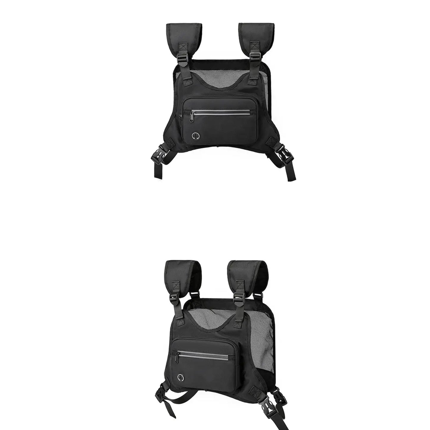 Outdoor Chest Bag, Running Backpack Vest with Phone Holder Pocket Extra Storage, Lightweight Water Resistant Chest Organizer
