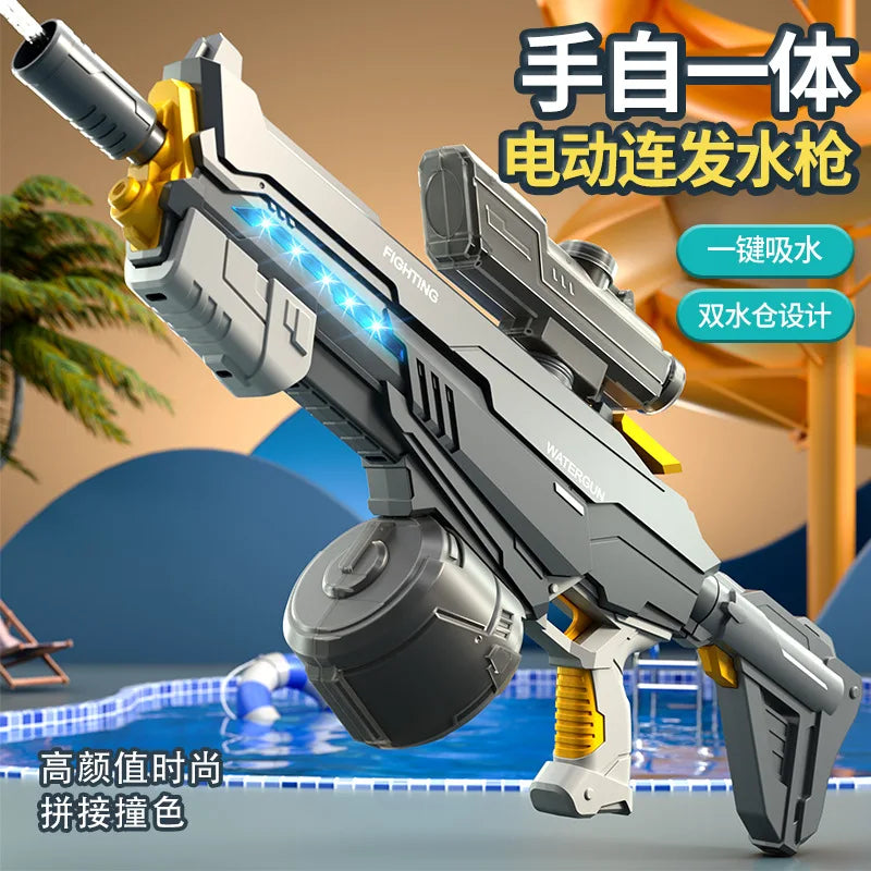 Children's hand-in-one ultra-long-range large-capacity boy's electric fire gun with one click to absorb water