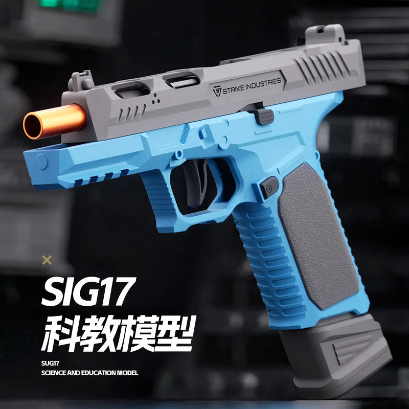 Sig17 Throwing Shell Toy Gun Soft Bullet Airsoft Launcher Outdoor Sports CS Game Weapon Pistol Shooter Weapon for Children Gift