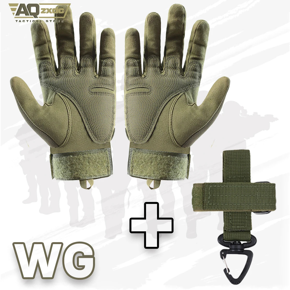 Airsoft Full Finger Gloves with Glove Buckle & Knuckle Protection Tactical Assault Training Gloves for Riding, Hunting, Cycling