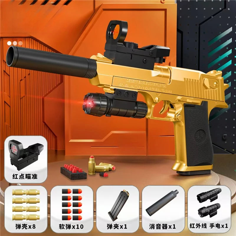 Shell Ejecting G17 Desert eagle Pistol Airsoft Blaster Gun Soft Bullet Toy Gun CS Shooting Weapons for Kids