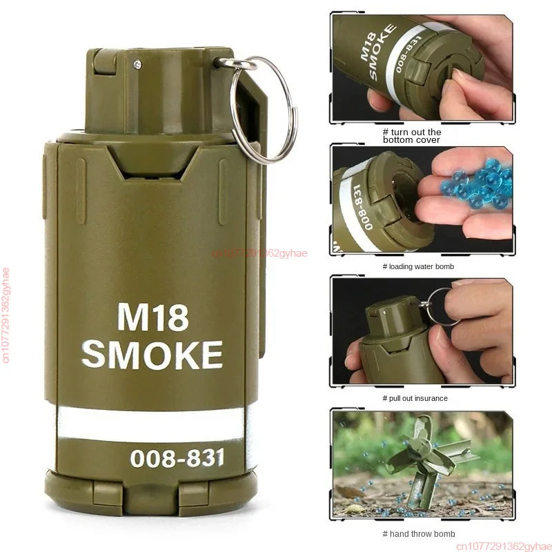 M18 Explosive Water Bomb Grenade Smoke Grenade Grenade Toy Boy Eating Chicken Grenade Model Simulation Children's Toy