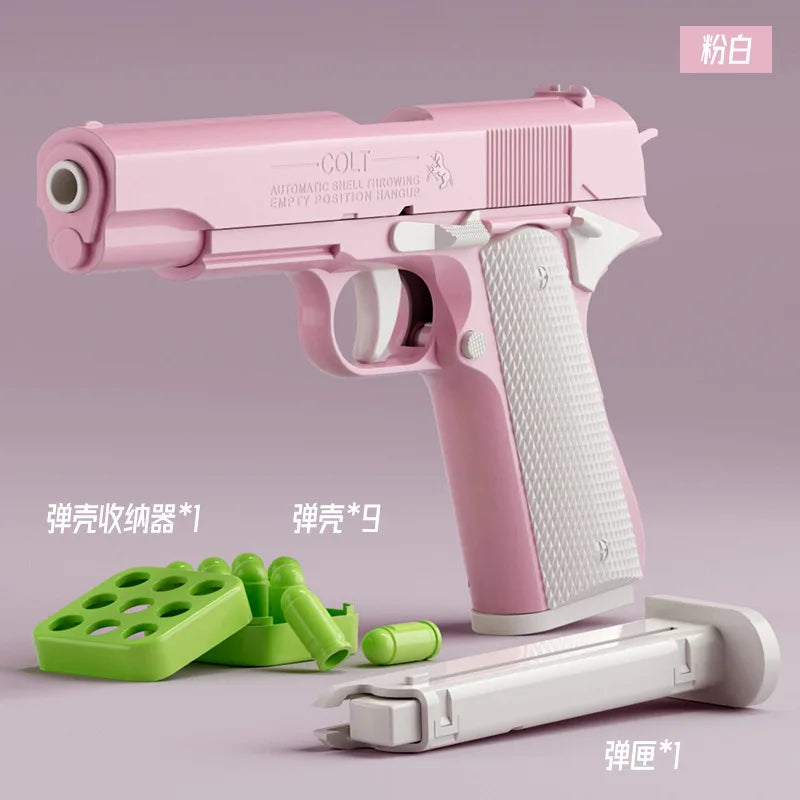 Shake sound explosion model 3D gravity radish gun non-launch decompression toy gun 1911 pistol model gift for boys and girls