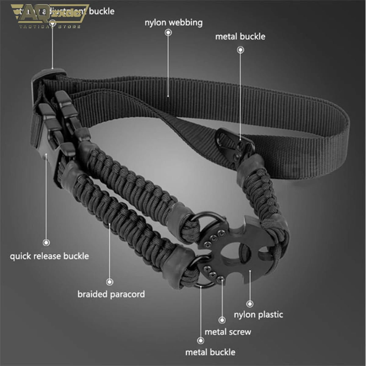 AQzxdc Tactical Gun Sling 3 Point Bungee Airsoft Rifles Strap Belt Military Hunting Part Three Point Gun Strap for Airsoft Game