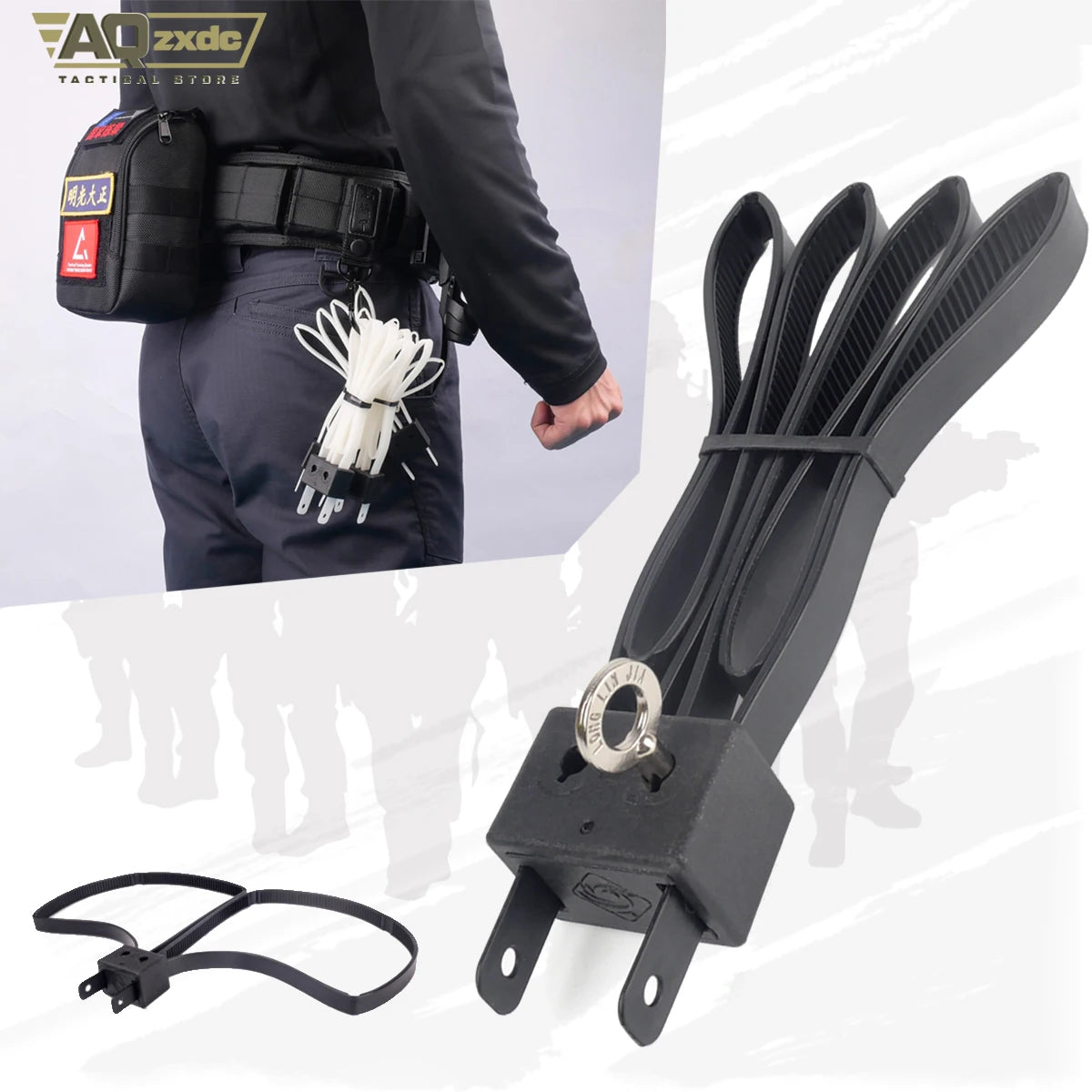 AQzxdc 2Pcs 9.85" Zip Ties Cable - Disposable Heavy Duty Double Police Locking Cuffs Flex Plastic