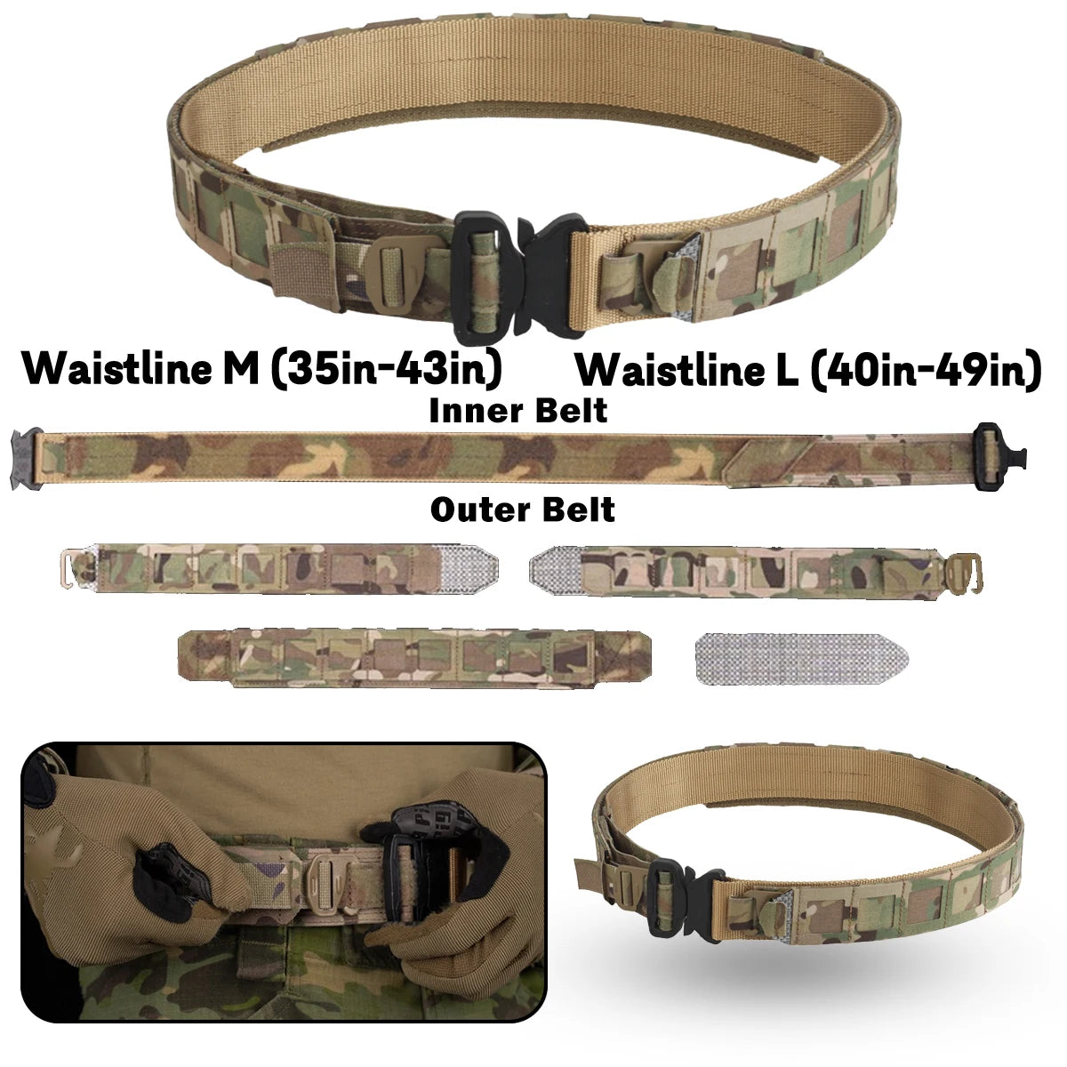 Airsoft Belt Set with PHC Assault Belt, Right Hand Universal Holster, Fast Medical Kit, FAST Mag Bag, PHC recovery Bag, Gun Rope