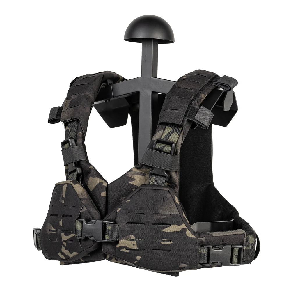 Bikini Chest Rig, Tactical Molle Vest, Quick Release Breastplate, Adjustable Molle Airsoft Plate Carrier, for Wargame Cosplay