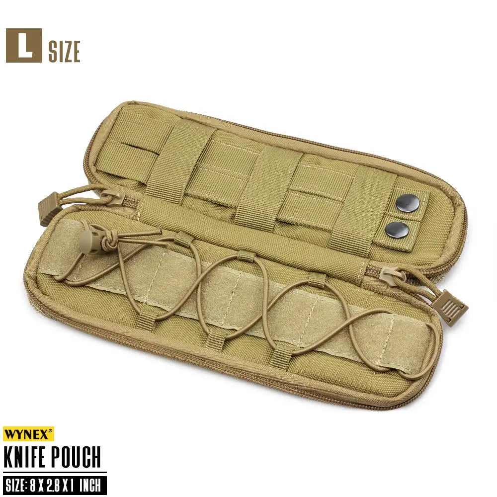 Tactical Knife Sheath Bag, Molle Flashlight Holster Pouch Tool Case Simple Gun Holder Cartridge Clip Outdoor Multi-Tool Pouch
