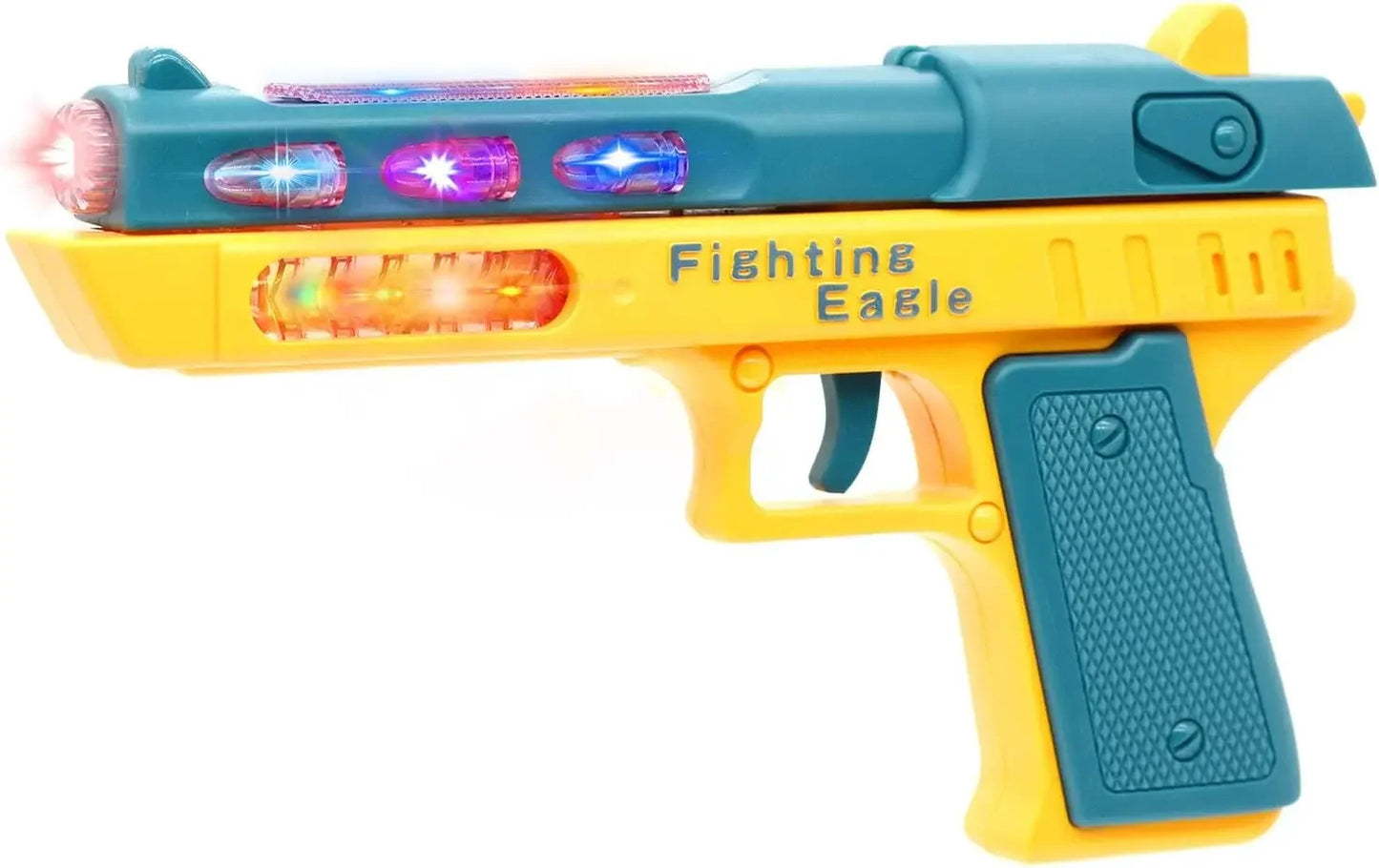 Electric Light Up Pistol Toy Hand Gun Toys with Dazzling LEDs Light Fighting Sound Unique Telescopic Action Pistol for Kids Gift