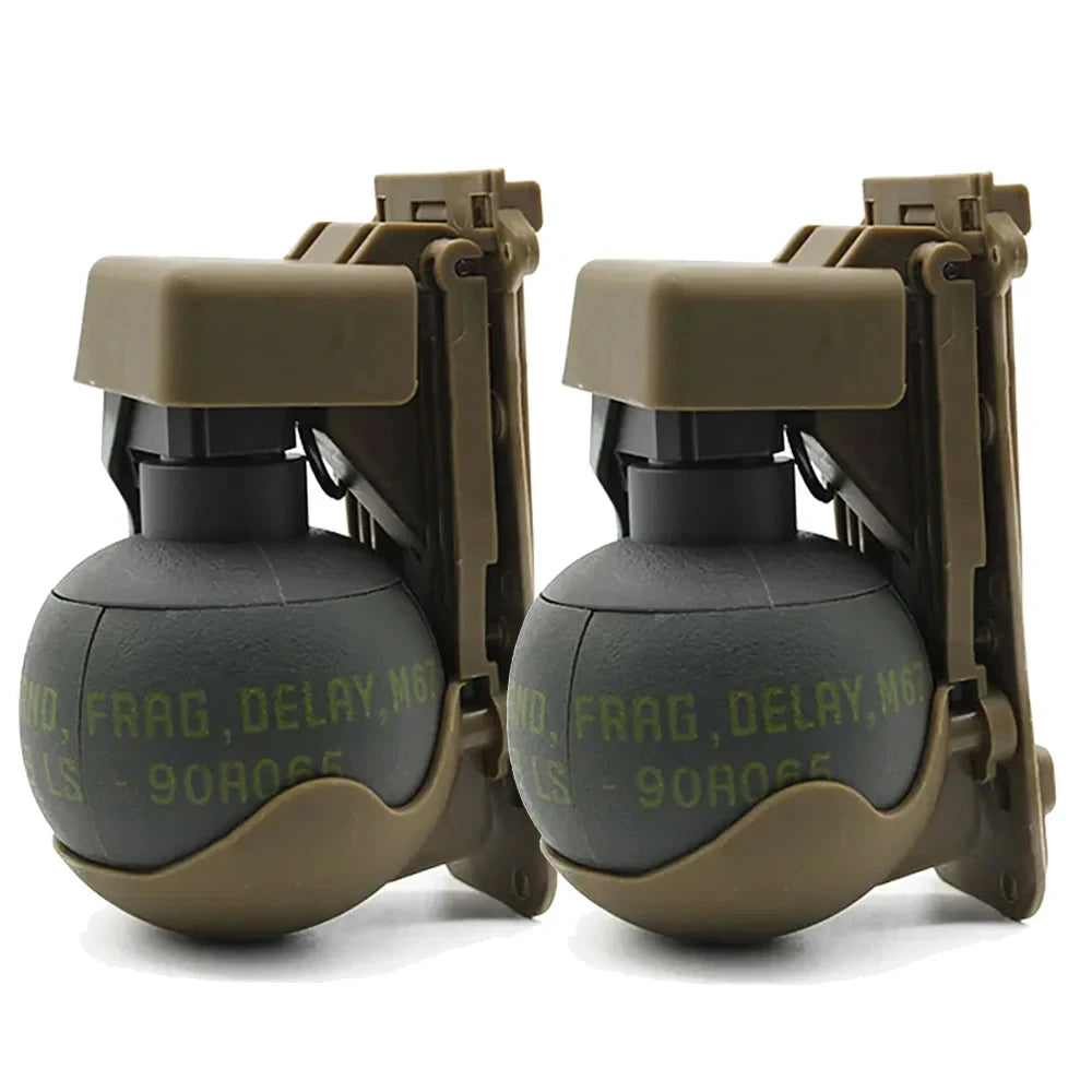 2 Pcs Tactical Grenade Model Toy, M67 Burst Grenade, Military Smoke Grenade Model, for Airsoft Paintball Hunting CS War Game