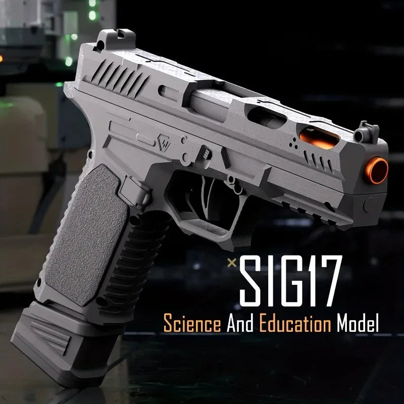 Black & Green SIG17 Shell Ejcet Toy Gun Blaster Outdoor Shooting Game G17 Blowback Automatic Continuous Fire Pistol CS Weapons
