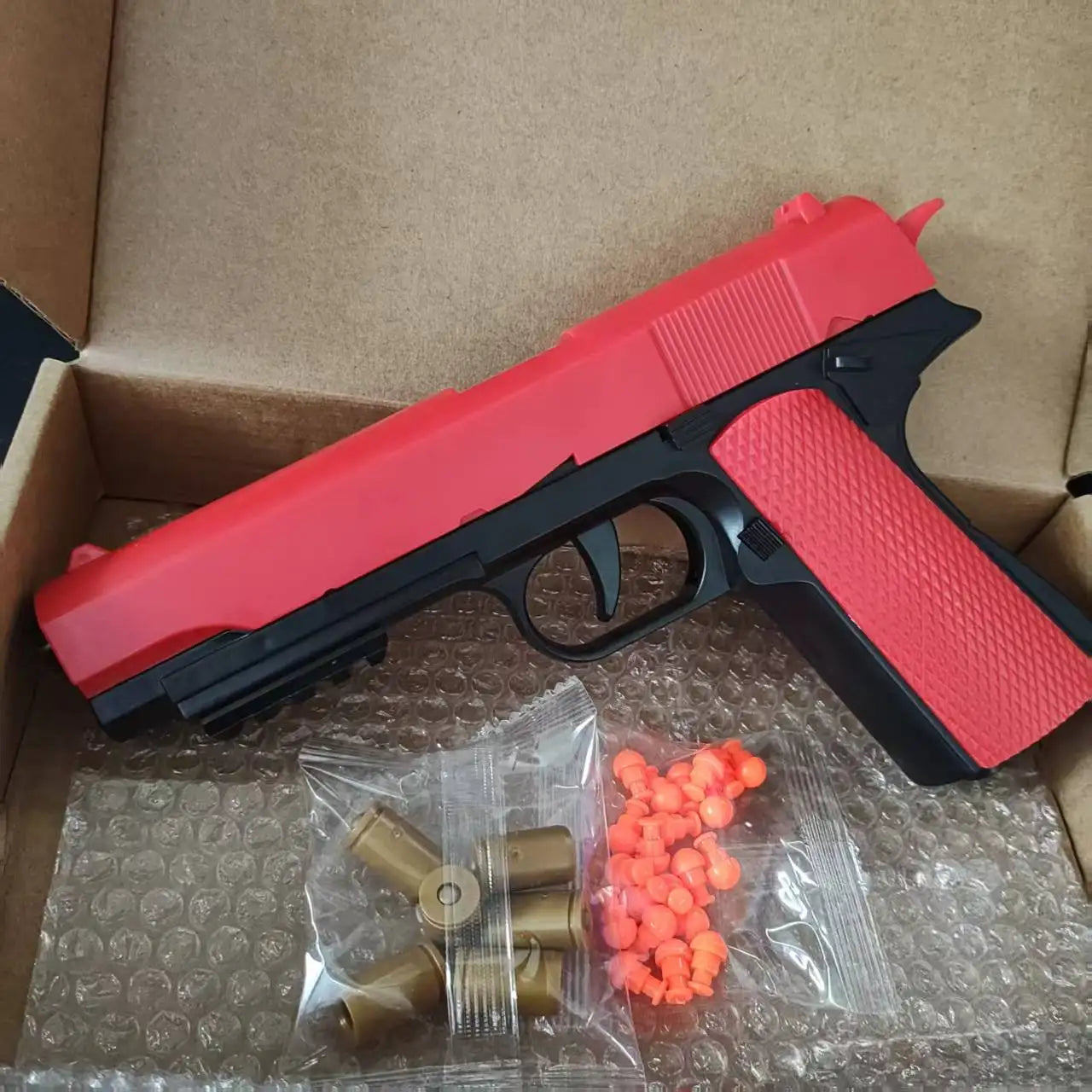 M1911 Shell Throwing Pistol Continuous Firing Airsoft Blowback Empty Hanging Toy Gun Outdoor CS Weapon for Boys Adult