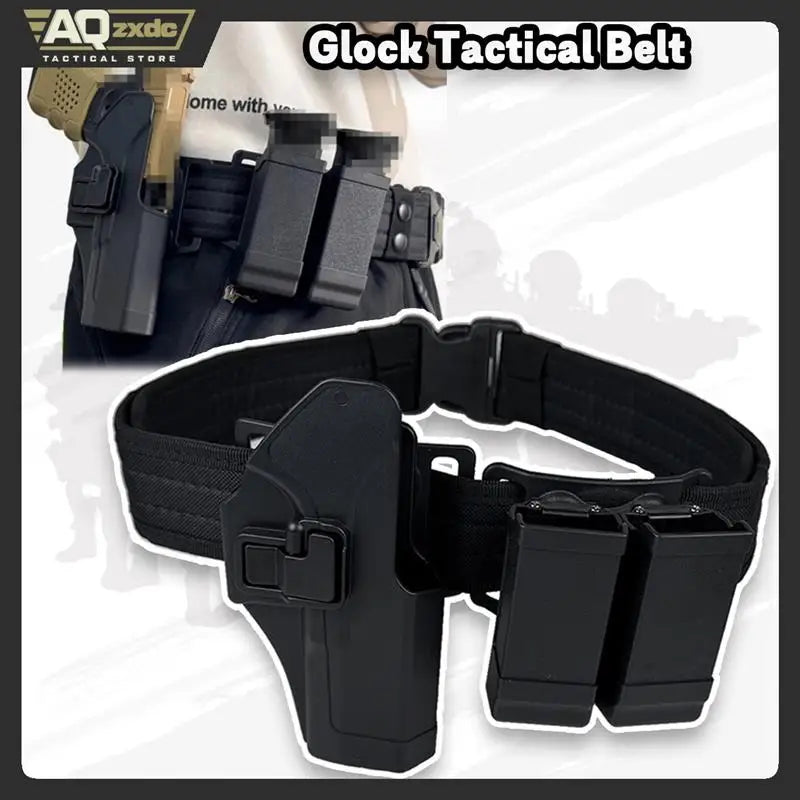 AQzxdc Glock Tactical Belt Quick Draw Suit Holster Universal Magazine Cover G17 N1 P1 G19 G18 G22 26