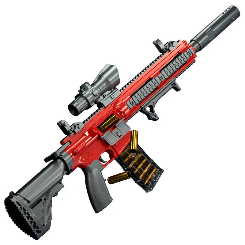 Children's M416 shell throwing soft bullet gun can fire toy gun, boys' outdoor chicken eating submachine gun model