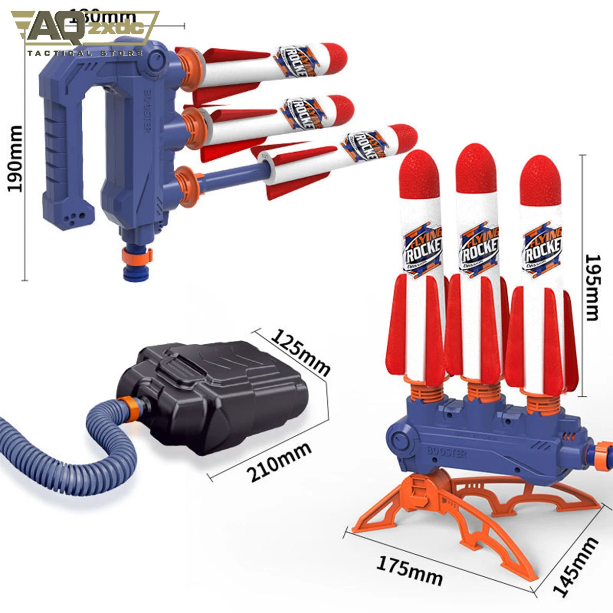 AQzxdc Children's rocket launcher outdoor pedal launcher small rocket luminous shell boy toy gift Foam Rocket Launcher Toy