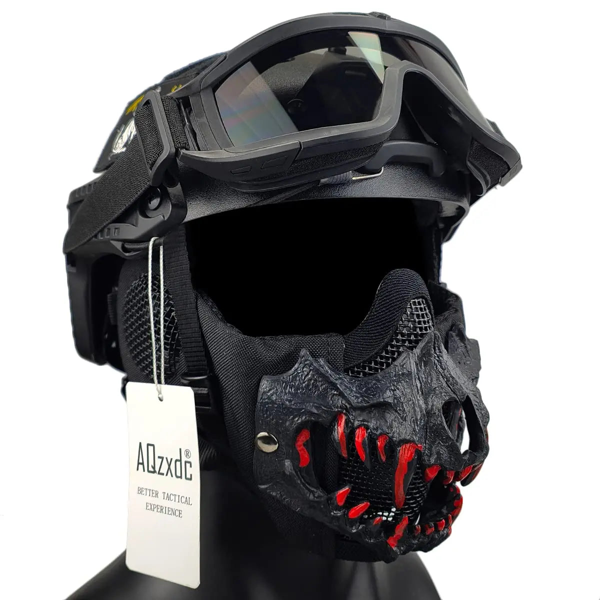 Fast Airsoft Helmet with Tactical Goggles Mask, 6MM Super Thick Ballistic Protective Gear, for CS BB CQB Shooting Paintball Game