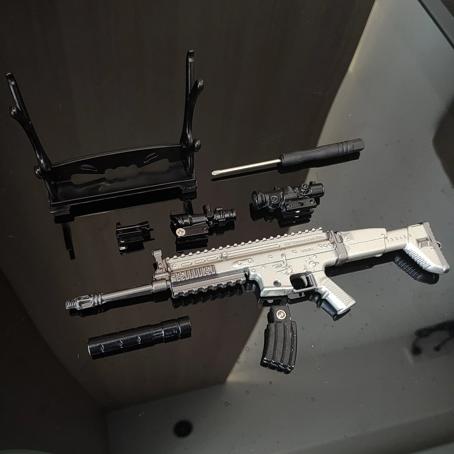 20cm M416 Rifle Model SCAR Alloy Toy Gun Toy Home Decoration Crafts CS Adult Tactics Desktop Ornament Collection Gift for Boys