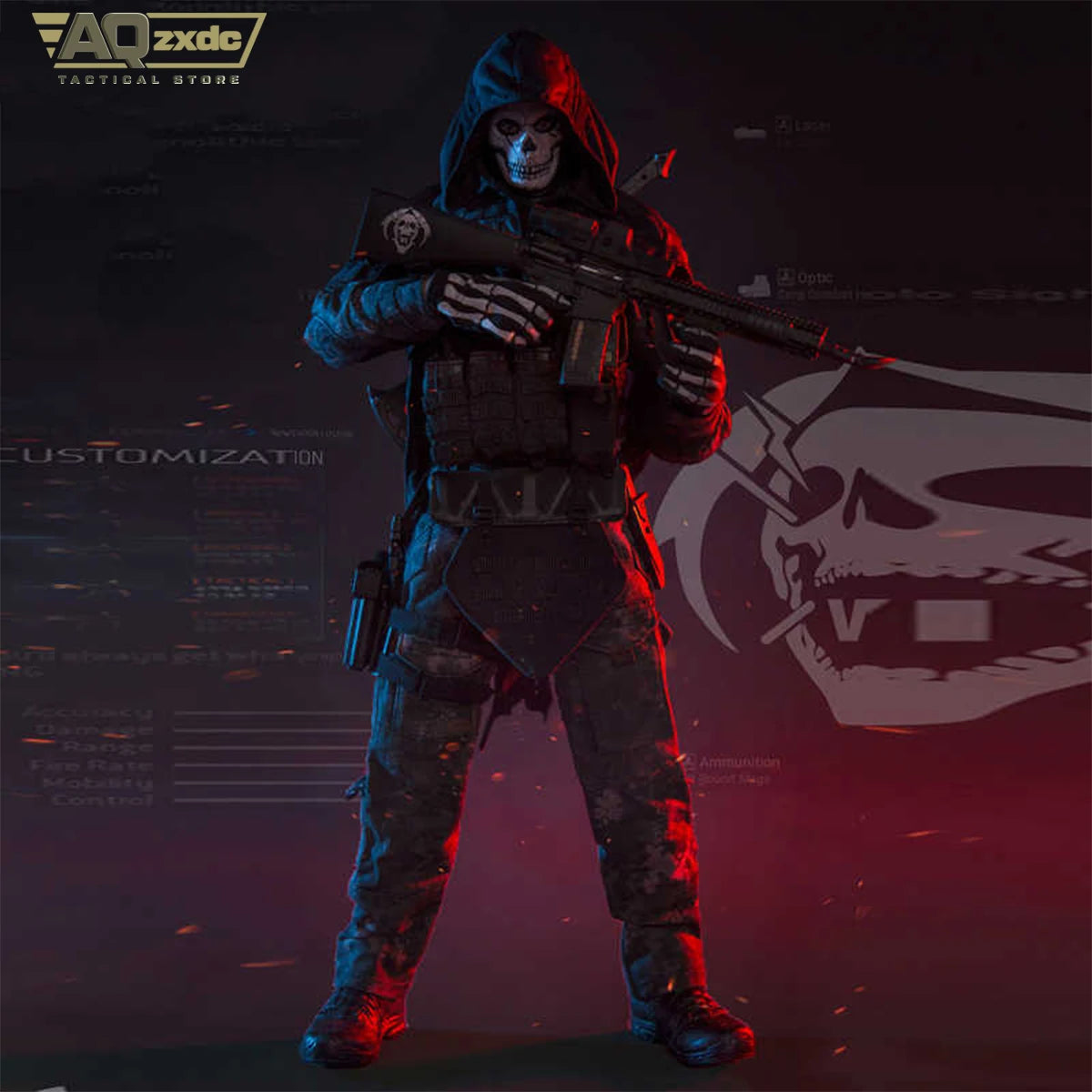 AQzxdc Cod 1/6 Action Figure Soldier Model Doomsday War END WAR Death Ghost - End War Reaper Squad Ghost 2 Death Model