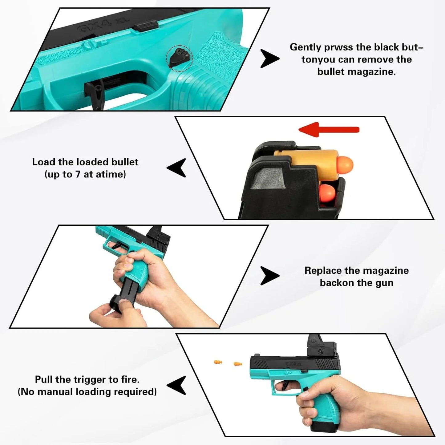 Mini GX4 Pistol Soft Dart Bullet Toy Gun Airsoft CS Outdoor Shooting Game Weapon Kids Adult Gift