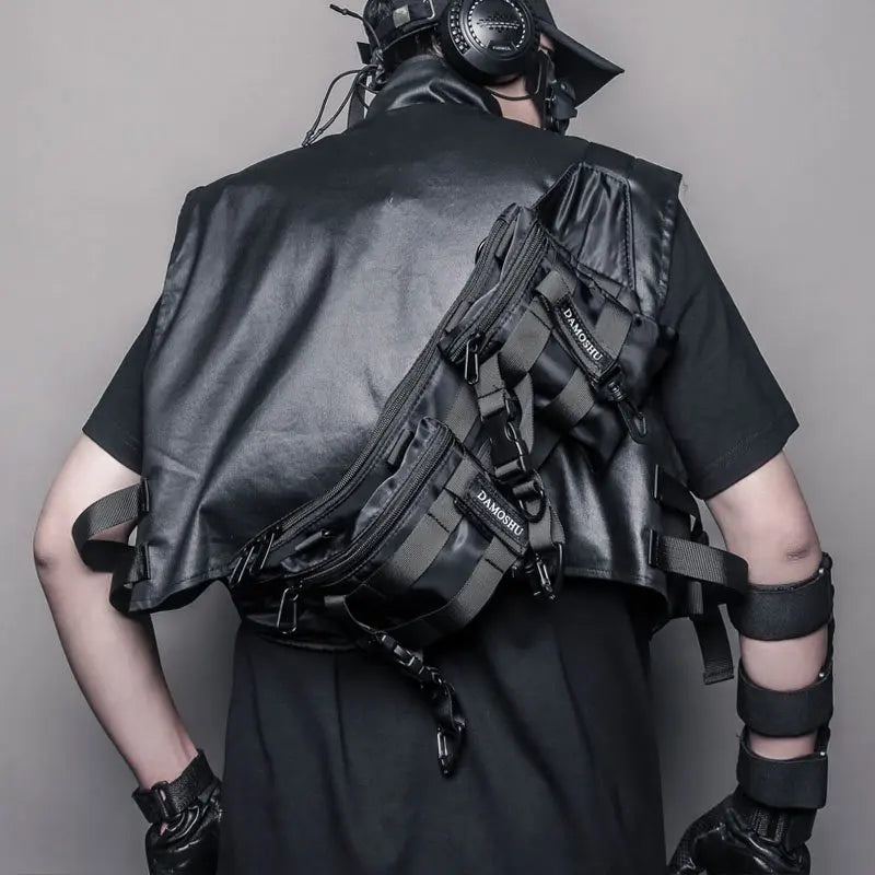 AQzxdc Tactical Techwear Hip Hop Detachable Combined Waist Bag, Multifunctional Crossbody Chest Bag Street Casual Fanny Pack