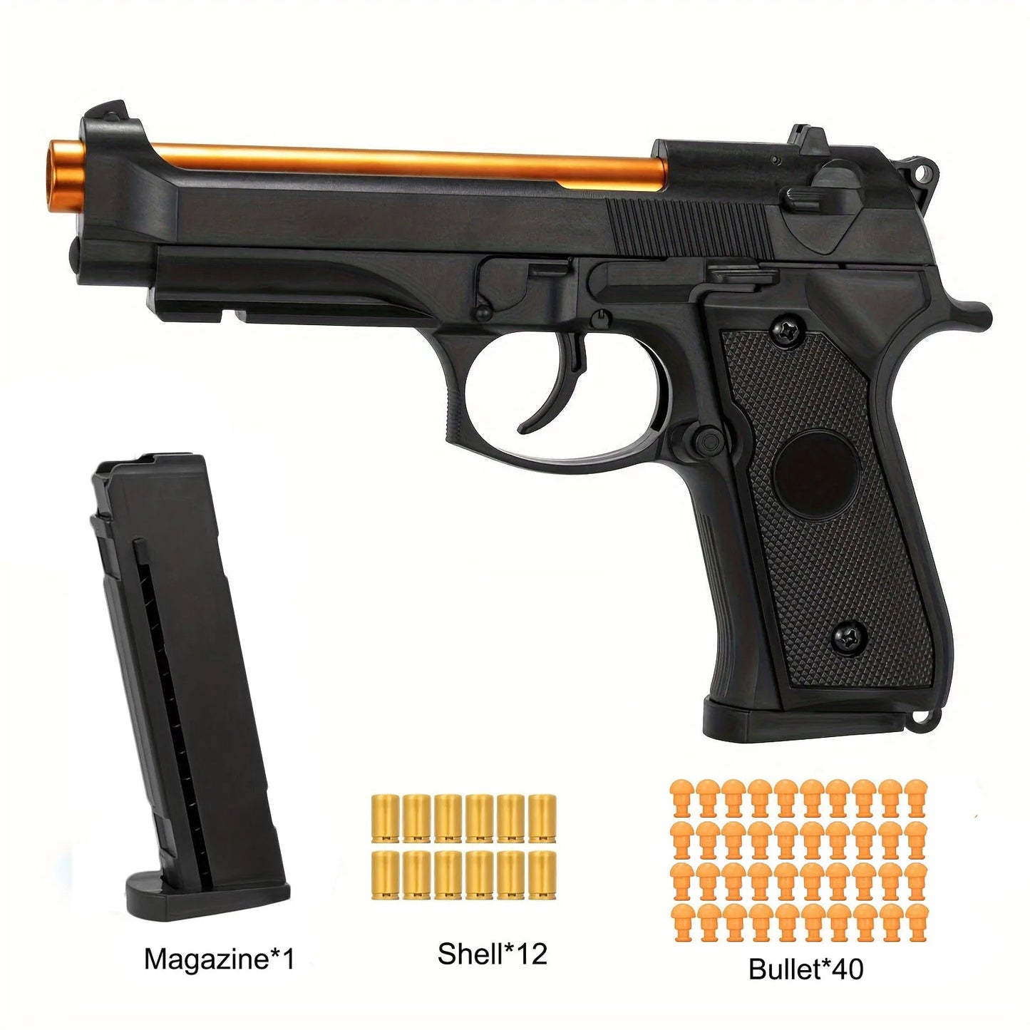 M9A3 Continuous Firing Throwing Shell Toy Gun Soft Bullet Airsoft Outdoor Sports CS Game Weapon Pistol for Children Gift