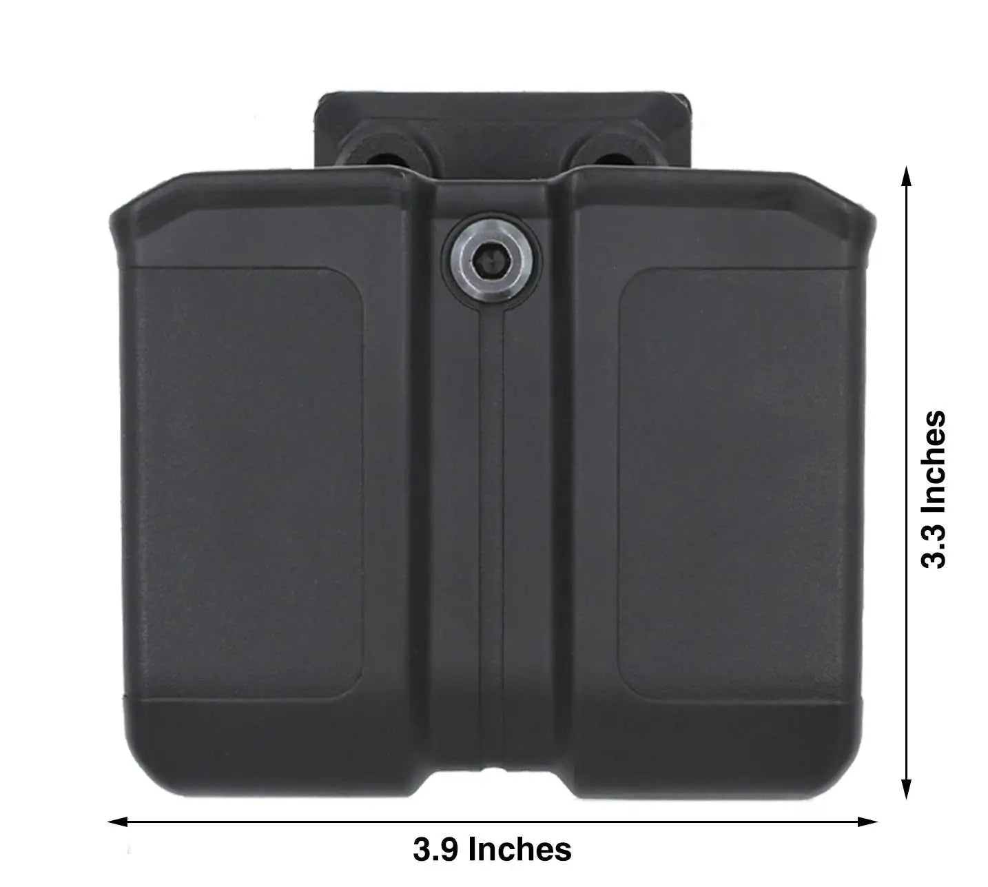 AQzxdc Universal Double Magazine Pouch, OWB 9mm .40 Double Stack Mag Holder Dual Stack Adjustable Retention Pistol Mags Holster