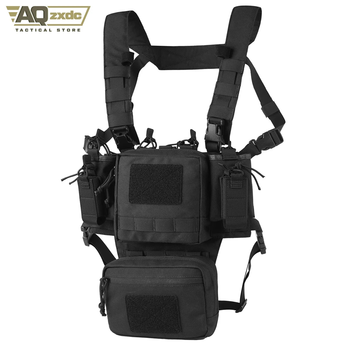 Tactical Chest Bag Full Set With Camouflage Quick-Release Bellyband And Protective Vest Mount PTG Tactical Chest Rig Vest Bag