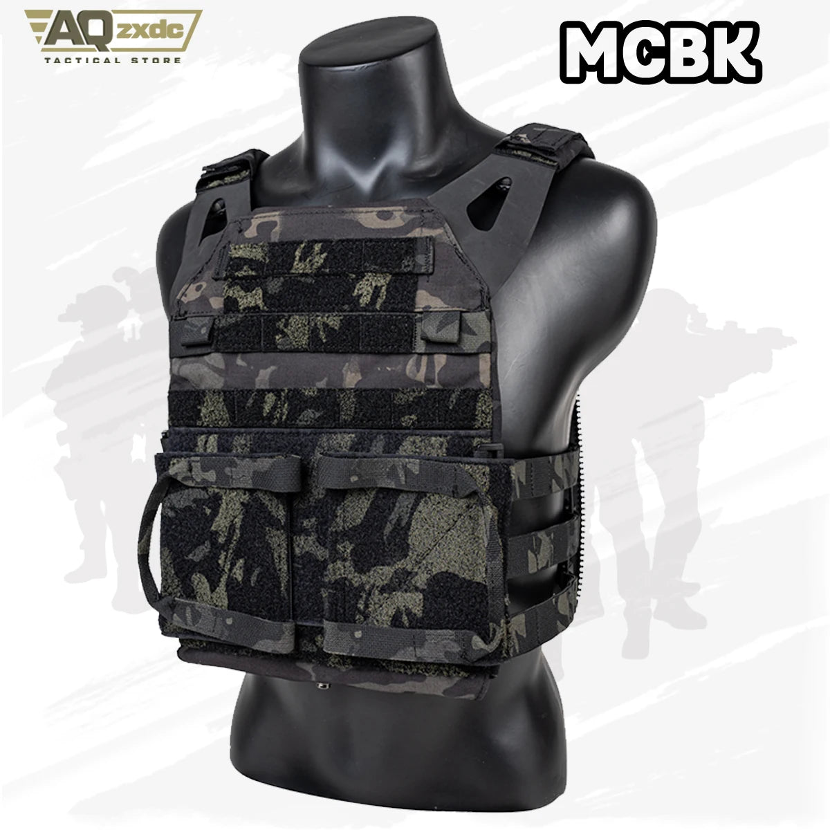 AQzxdc Tactical JPC2.0 Lightweight Tactical Vest with MK5 Panel Military Fan Vest Outdoor Sports Vest Airsoft Plate Carrier