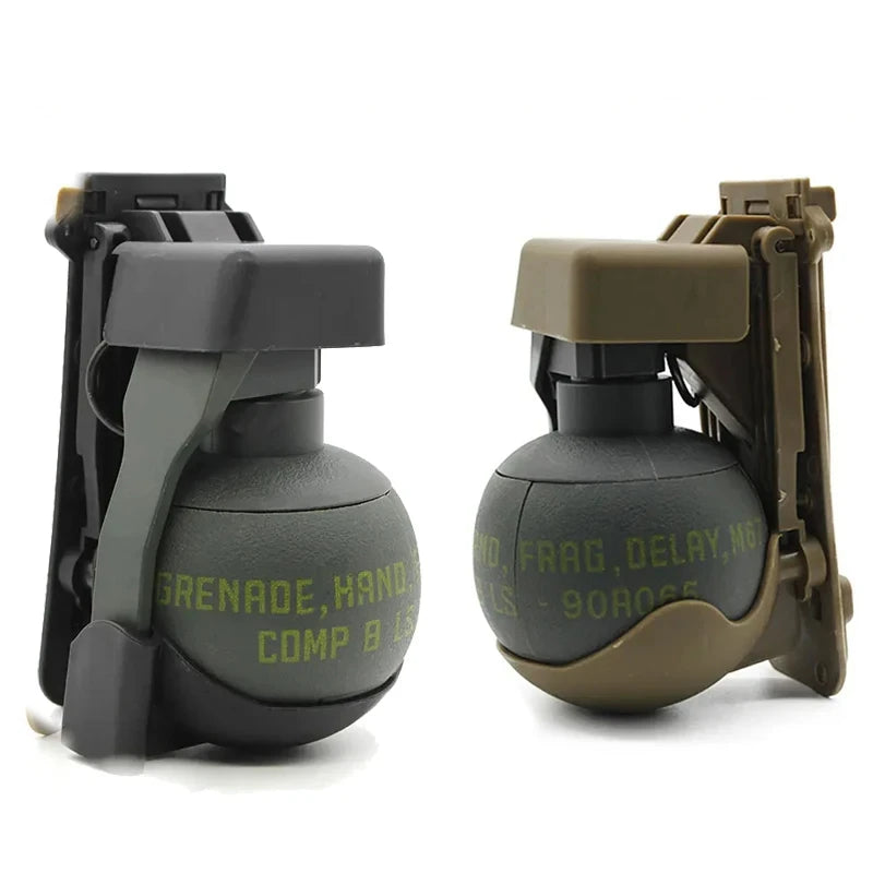 2 Pcs Tactical Grenade Model Toy, M67 Burst Grenade, Military Smoke Grenade Model, for Airsoft Paintball Hunting CS War Game
