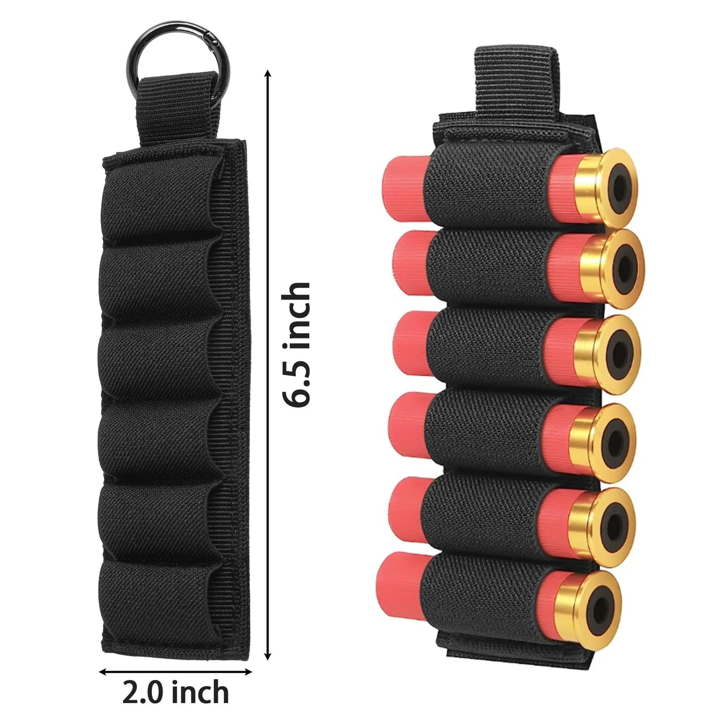 2pcs 12 Gauge Shotgun Shell Holder,Tactical Hook and Loop Shell Holder with Adhesive Backing Sticker, Mollle Shotgun Ammo Holder