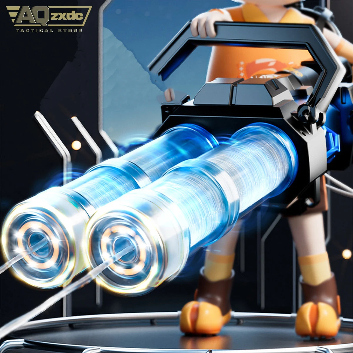 Summer Outdoor Electric Burst Water Bomb Gun Simulates flame and automatically and glows with water storage backpack Gatling Toy
