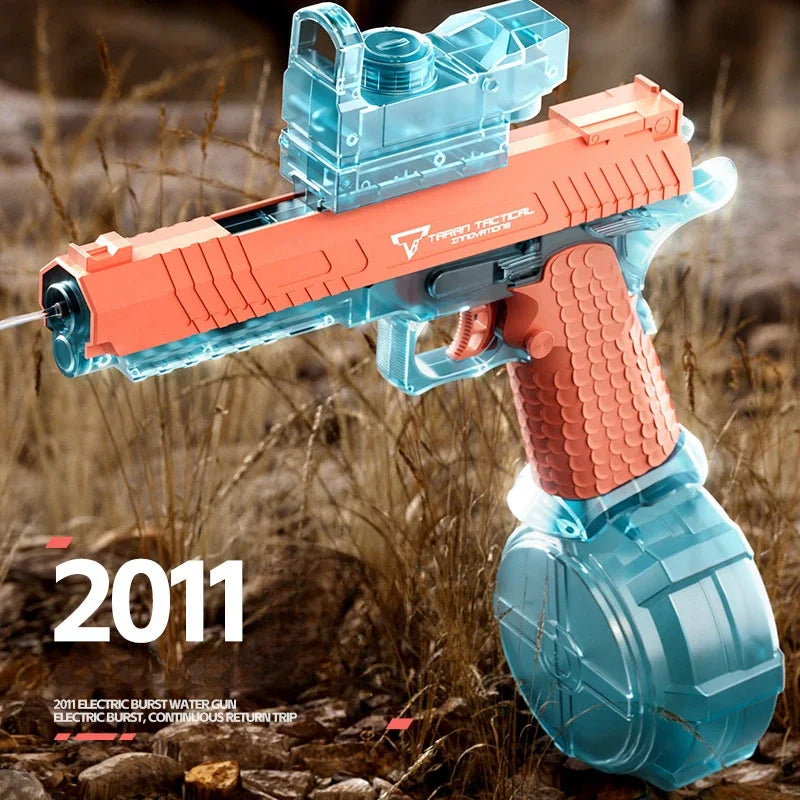 2011 Electric Water Gun With Light Flashing Pistol Summer Outdoor Pool Water Gun Continuous Firing Water Fights for Adults Kids