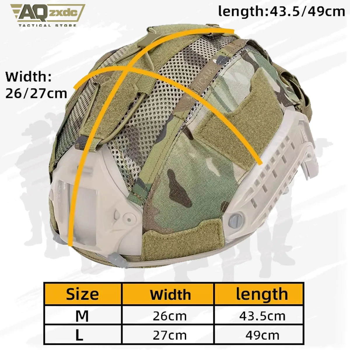 AQzxdc Tactical Ultra-High Cut Gen2 SF Helmet Cover Camo Helmet Cloth W/ Pouch with NVG Battery Pouch Hunting Hybrid Mesh Cover