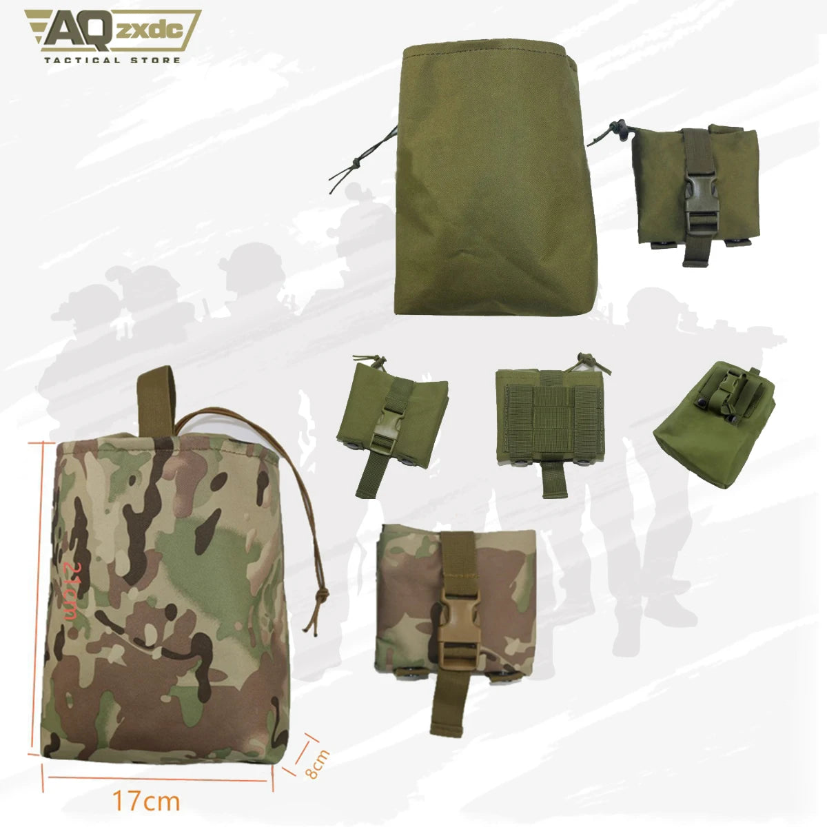 AQ Wargame Beginner Belt Set with Glock Holster, 5.56, 9mm Mag Bag & Folding Sundries Bag & BB Bullet Storage Bag & Medical Bag