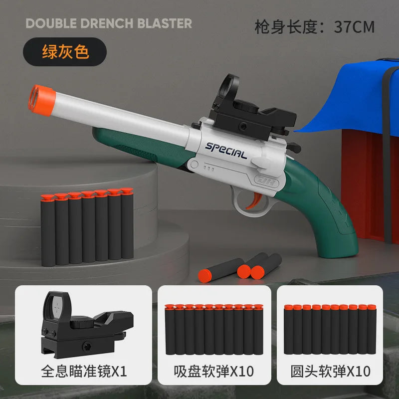 Double Barreled Toy Gun S686 Rifle Dual Soft Bullets Airsoft Launcher Outdoor Sports Game Pistola Shot Gun Weapon for Kids Gift