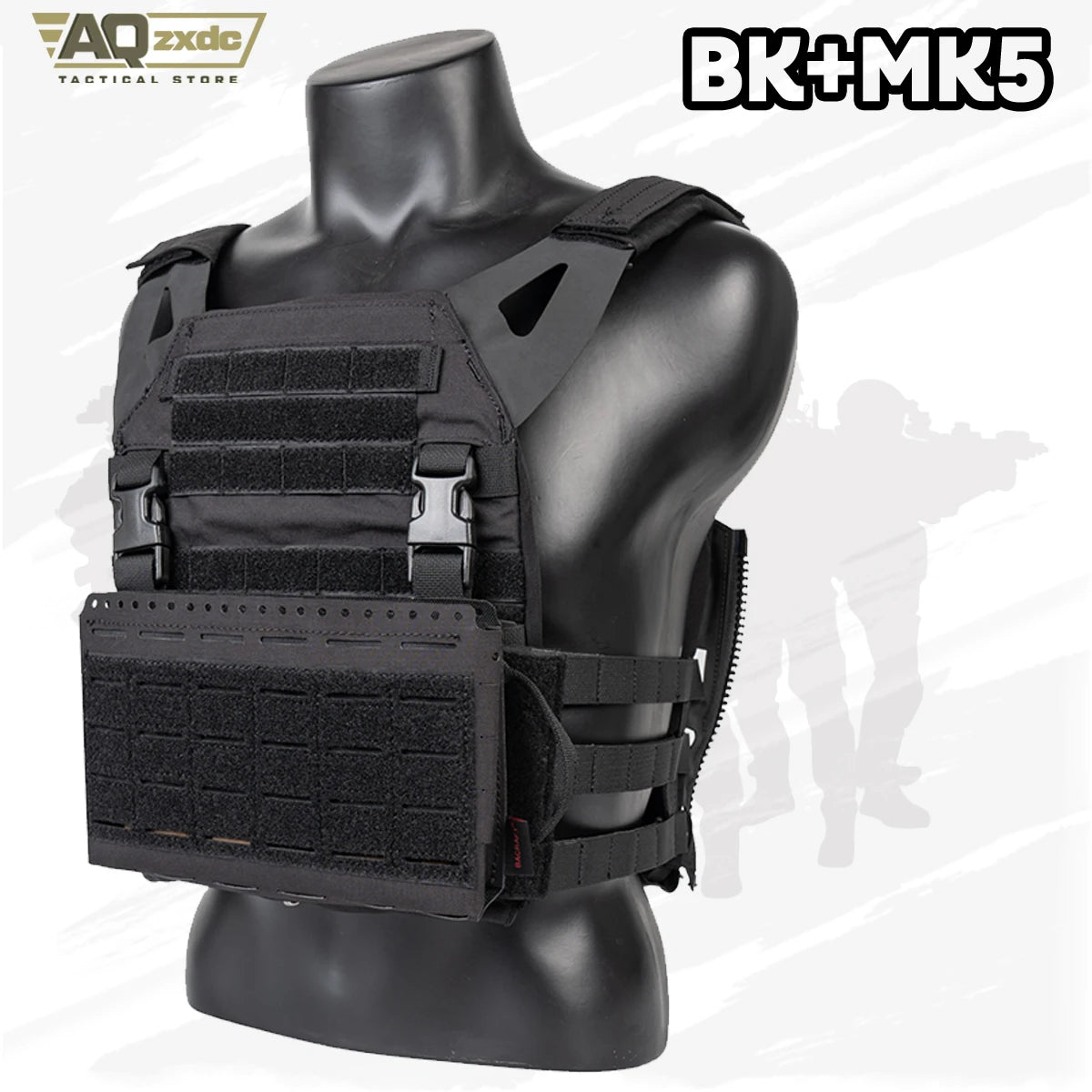 AQzxdc Tactical JPC2.0 Lightweight Tactical Vest with MK5 Panel Military Fan Vest Outdoor Sports Vest Airsoft Plate Carrier