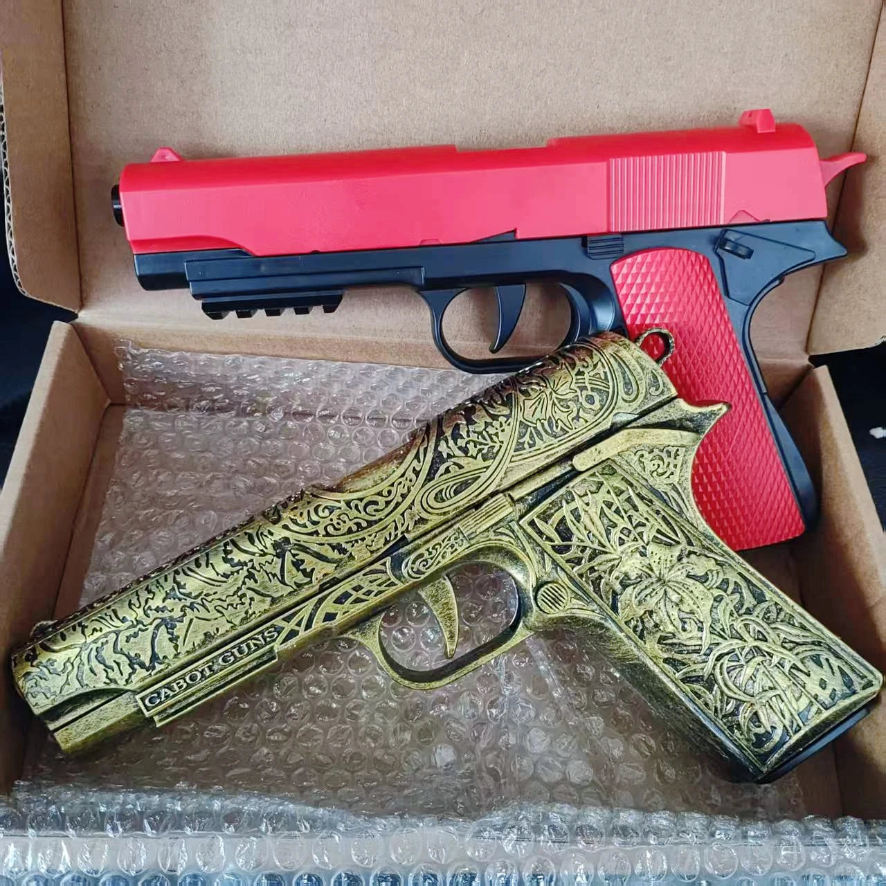 M1911 Shell Throwing Pistol Continuous Firing Airsoft Blowback Empty Hanging Toy Gun Outdoor CS Weapon for Boys Adult