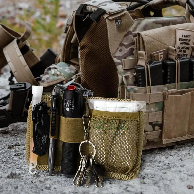 AQzxdc Tactical Bag Insert Modular Organizer Utility Admin Pouch Hook Fasteners, Modular Pack Insert Organizer