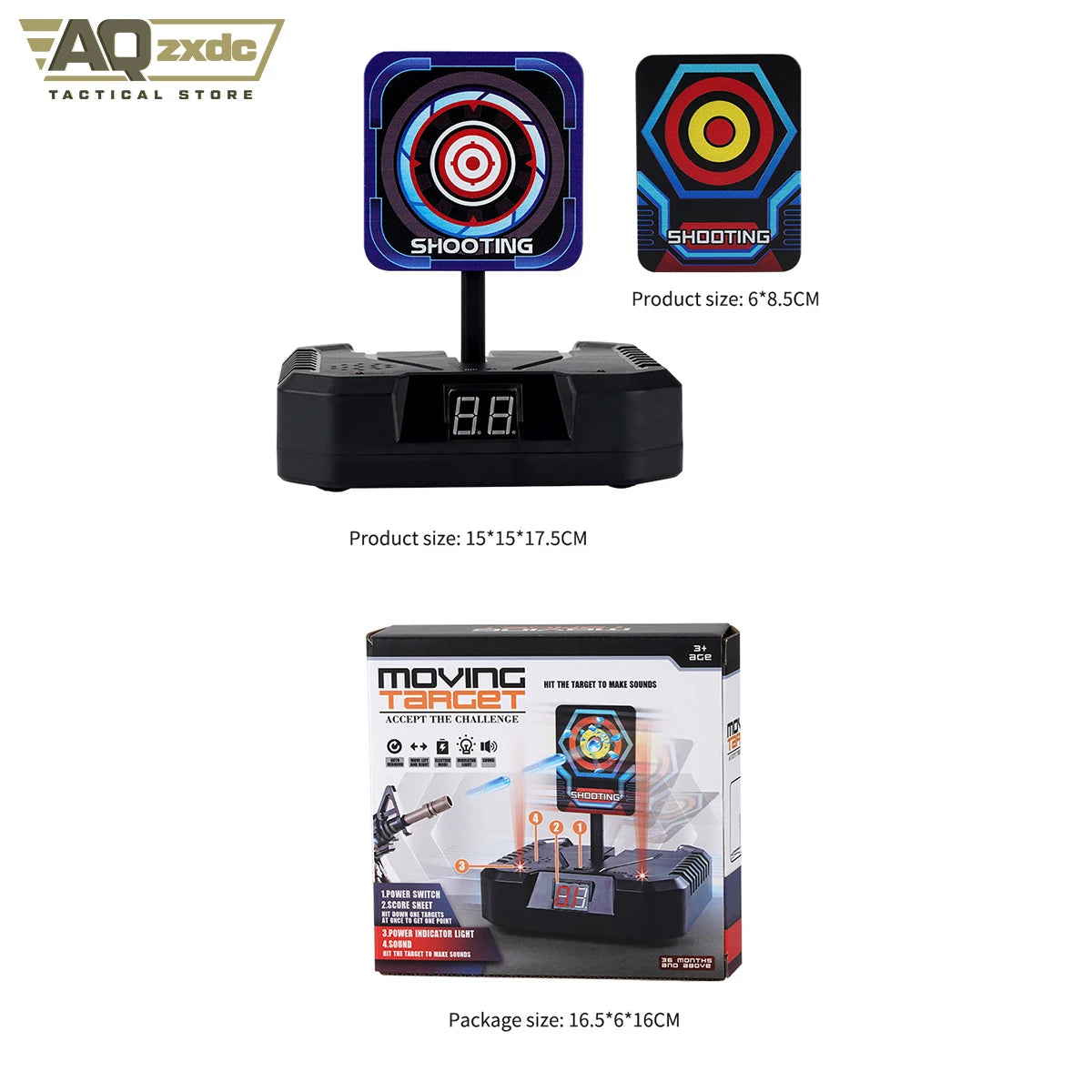 AQzxdc AirSoft Bullet Gun Gel Gun Electric Scoring Auto Reset Mobile Scoring Target Toy Gun Accessories For Shooting Target
