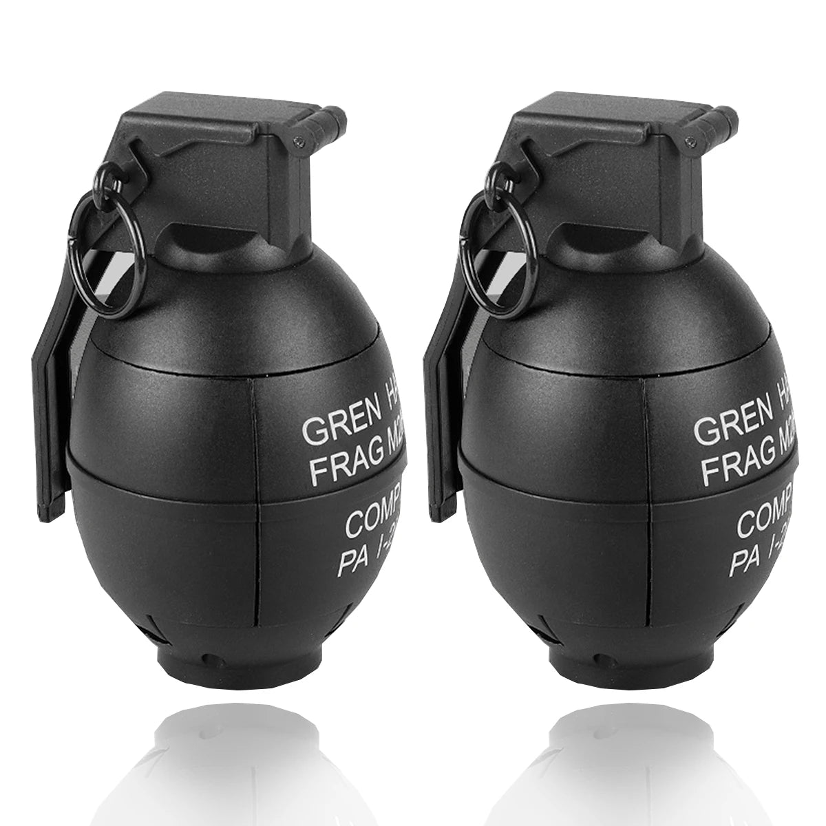 2 Pcs Tactical Grenade Model Toy, M67 Burst Grenade, Military Smoke Grenade Model, for Airsoft Paintball Hunting CS War Game