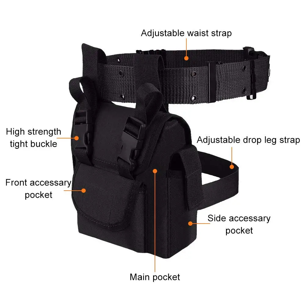 AQzxdc Tactical Leg Bag Waist Bag Belt 1000D Nylon Leg Packs and Waist Belt for Outdoor Sport Hiking Cycling Tool Bags