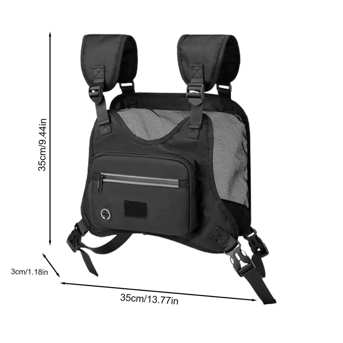 Outdoor Chest Bag, Running Backpack Vest with Phone Holder Pocket Extra Storage, Lightweight Water Resistant Chest Organizer
