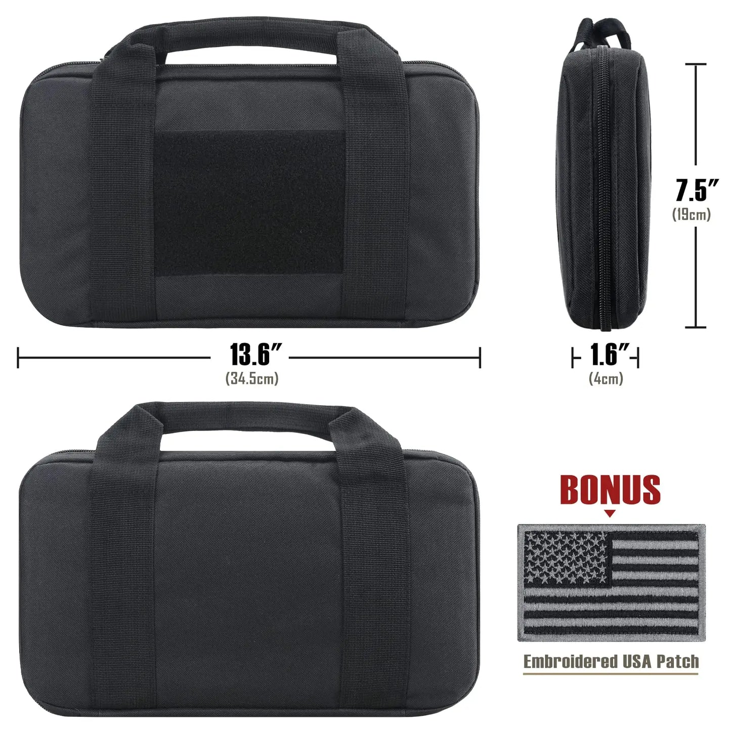 AQzxdc Tactical Pistol Gun Case, Padded Handgun Case Double Pistol Wallet Handgun Pistol Soft Cases Rectangle Handguns Pouches